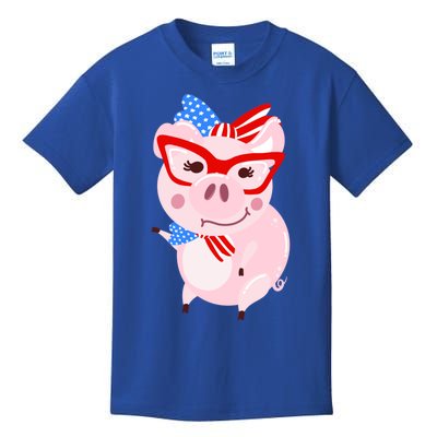 Cool American Pig Funny Pet Piggy United States Flag Gift Kids T-Shirt