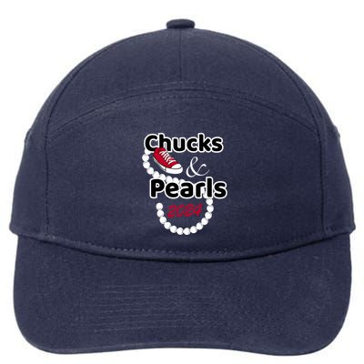 Chucks And Pearls Cute Wo 2024 7-Panel Snapback Hat