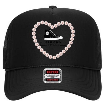 Chucks And Pearls 2024 V Neck High Crown Mesh Back Trucker Hat