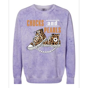 Chucks And Pearls Gift Colorblast Crewneck Sweatshirt