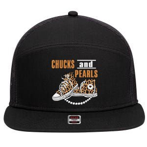 Chucks And Pearls Gift 7 Panel Mesh Trucker Snapback Hat