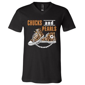 Chucks And Pearls Gift V-Neck T-Shirt