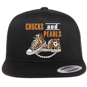 Chucks And Pearls Gift Flat Bill Trucker Hat