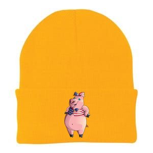 Cool American Pig Funny Pet Piggy United States Flag Gift Meaningful Gift Knit Cap Winter Beanie