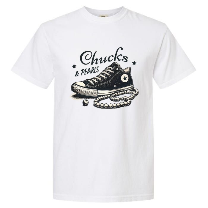 Chucks And Pearls IM With Her Kamala 2024 Retro Vintage Garment-Dyed Heavyweight T-Shirt