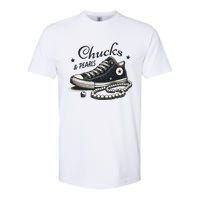 Chucks And Pearls IM With Her Kamala 2024 Retro Vintage Softstyle CVC T-Shirt