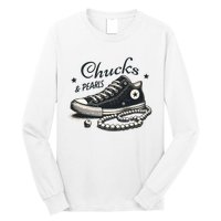 Chucks And Pearls IM With Her Kamala 2024 Retro Vintage Long Sleeve Shirt