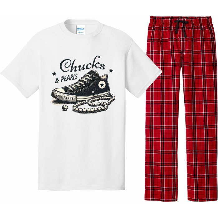 Chucks And Pearls IM With Her Kamala 2024 Retro Vintage Pajama Set