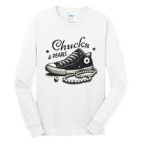 Chucks And Pearls IM With Her Kamala 2024 Retro Vintage Tall Long Sleeve T-Shirt