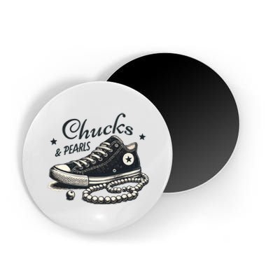 Chucks And Pearls IM With Her Kamala 2024 Retro Vintage Magnet