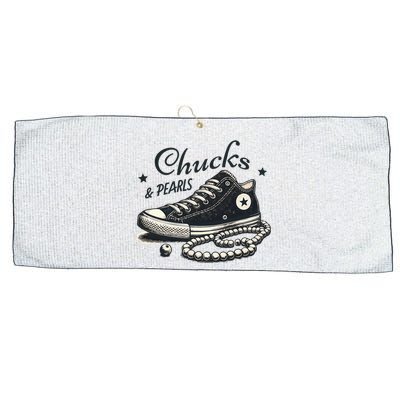 Chucks And Pearls IM With Her Kamala 2024 Retro Vintage Large Microfiber Waffle Golf Towel