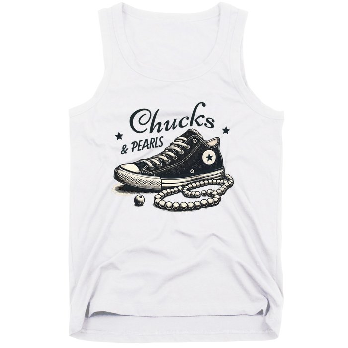 Chucks And Pearls IM With Her Kamala 2024 Retro Vintage Tank Top