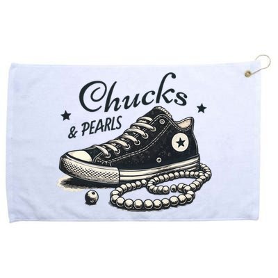 Chucks And Pearls IM With Her Kamala 2024 Retro Vintage Grommeted Golf Towel