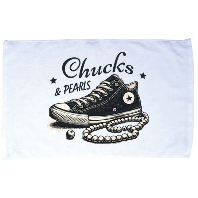 Chucks And Pearls IM With Her Kamala 2024 Retro Vintage Microfiber Hand Towel