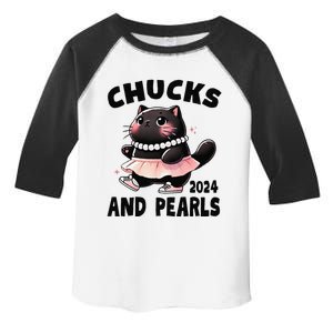 Chucks And Pearls Cute Black Cat Black History Proud Women Toddler Fine Jersey T-Shirt