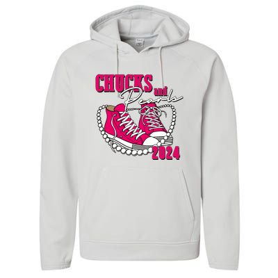 Chucks And Pearls IM With Her Kamala 2024 Performance Fleece Hoodie