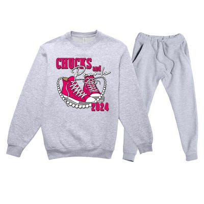 Chucks And Pearls IM With Her Kamala 2024 Premium Crewneck Sweatsuit Set