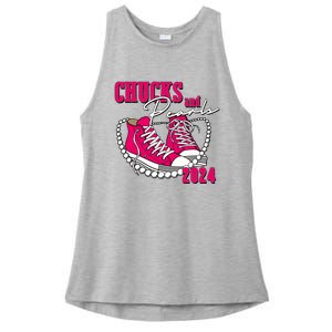 Chucks And Pearls IM With Her Kamala 2024 Ladies PosiCharge Tri-Blend Wicking Tank