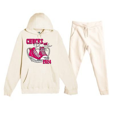 Chucks And Pearls IM With Her Kamala 2024 Premium Hooded Sweatsuit Set