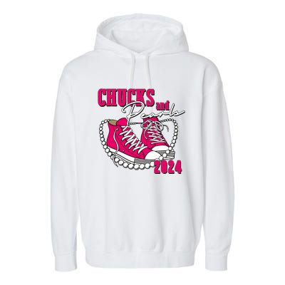 Chucks And Pearls IM With Her Kamala 2024 Garment-Dyed Fleece Hoodie