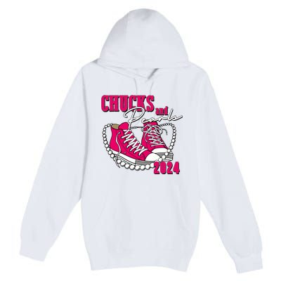 Chucks And Pearls IM With Her Kamala 2024 Premium Pullover Hoodie