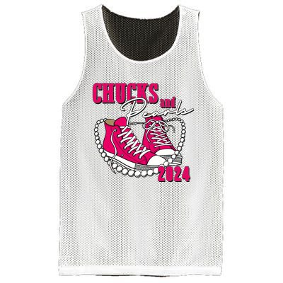 Chucks And Pearls IM With Her Kamala 2024 Mesh Reversible Basketball Jersey Tank