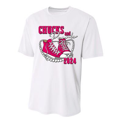 Chucks And Pearls IM With Her Kamala 2024 Performance Sprint T-Shirt