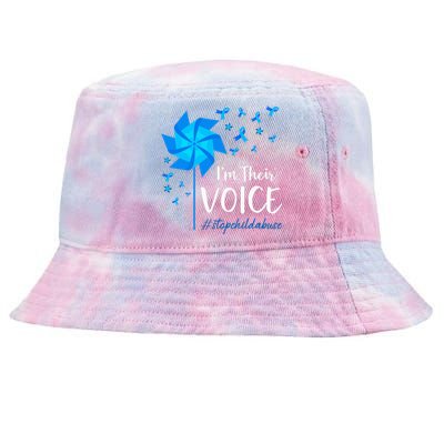 Child Abuse Prevention Awareness IM Their Voice Pinwheel Tie-Dyed Bucket Hat