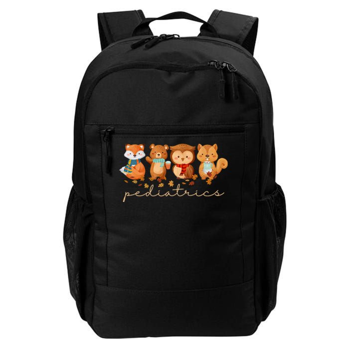 Cute Animals Pediatric Nurse Leaves Fall Thanksgiving Peds Daily Commute Backpack