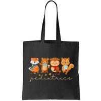 Cute Animals Pediatric Nurse Leaves Fall Thanksgiving Peds Tote Bag