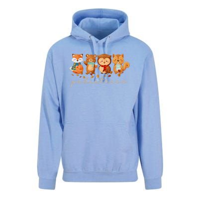 Cute Animals Pediatric Nurse Leaves Fall Thanksgiving Peds Unisex Surf Hoodie