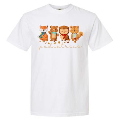 Cute Animals Pediatric Nurse Leaves Fall Thanksgiving Peds Garment-Dyed Heavyweight T-Shirt