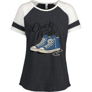 Chucks And Pearls For Ladies 2024 Enza Ladies Jersey Colorblock Tee