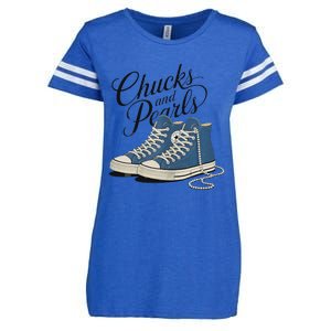 Chucks And Pearls For Ladies 2024 Enza Ladies Jersey Football T-Shirt