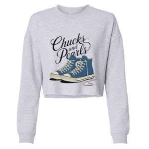 Chucks And Pearls For Ladies 2024 Cropped Pullover Crew