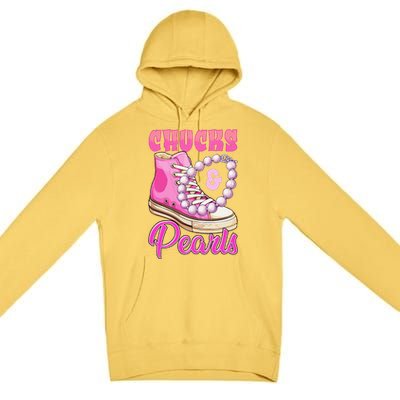 Chucks And Pearls Premium Pullover Hoodie