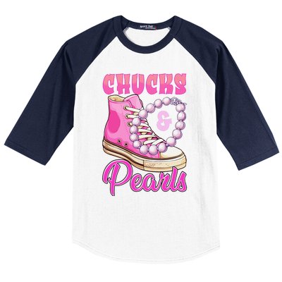 Chucks And Pearls Baseball Sleeve Shirt