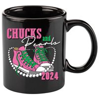 Chucks And Pearls Kamala Harris President 2024 11oz C Handle Ceramic Mug