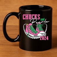 Chucks And Pearls Kamala Harris President 2024 11oz C Handle Ceramic Mug