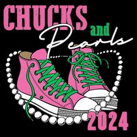 Chucks And Pearls Kamala Harris President 2024 Drawstring Bag