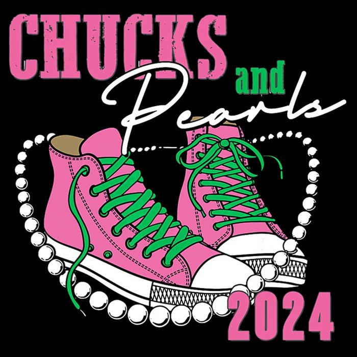 Chucks And Pearls Kamala Harris President 2024 Drawstring Bag