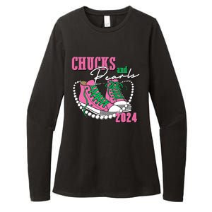 Chucks And Pearls Kamala Harris President 2024 Womens CVC Long Sleeve Shirt