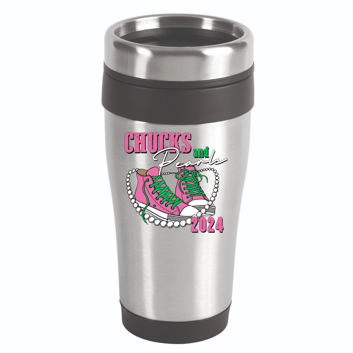 Chucks And Pearls Kamala Harris President 2024 16oz Travel Tumbler