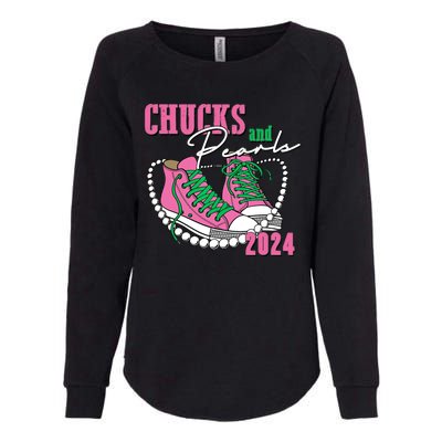 Chucks And Pearls Kamala Harris President 2024 Womens California Wash Sweatshirt