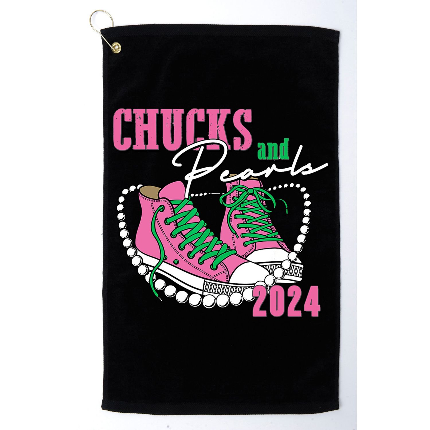 Chucks And Pearls Kamala Harris President 2024 Golf Towel