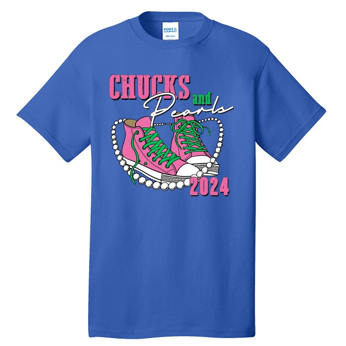 Chucks And Pearls Kamala Harris President 2024 Tall T-Shirt