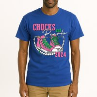 Chucks And Pearls Kamala Harris President 2024 Tall T-Shirt
