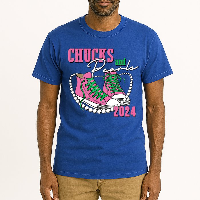 Chucks And Pearls Kamala Harris President 2024 Tall T-Shirt