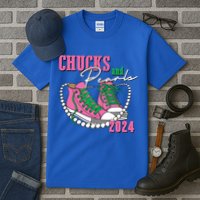 Chucks And Pearls Kamala Harris President 2024 Tall T-Shirt