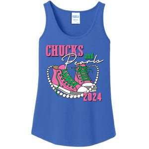 Chucks And Pearls Kamala Harris President 2024 Ladies Essential Tank